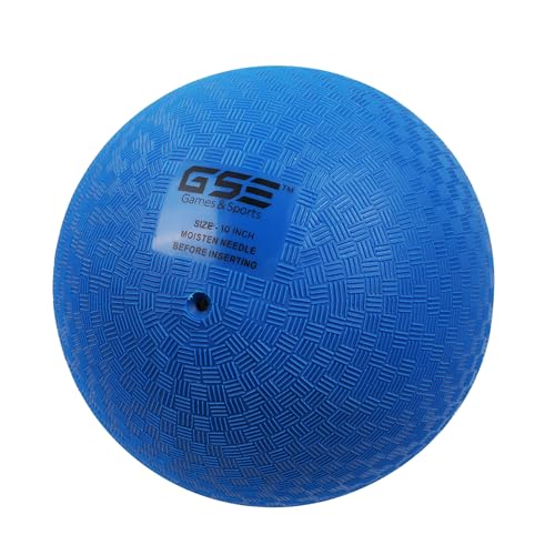 GSE Games & Sports Expert 10-Inch Blue Inflatable Playground Ball – Tear-Resistant PVC, Soft Grip, Safe for Kids & Adults
