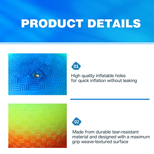 GSE Games & Sports Expert 10-Inch Blue Inflatable Playground Ball – Tear-Resistant PVC, Soft Grip, Safe for Kids & Adults