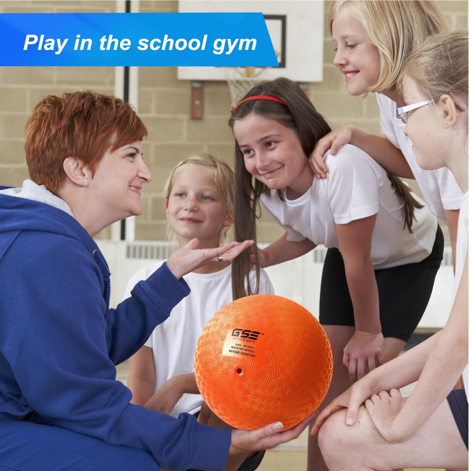 GSE Games & Sports Expert 10-Inch Orange Inflatable Playground Ball – Durable PVC Kickball for Kids and Adults