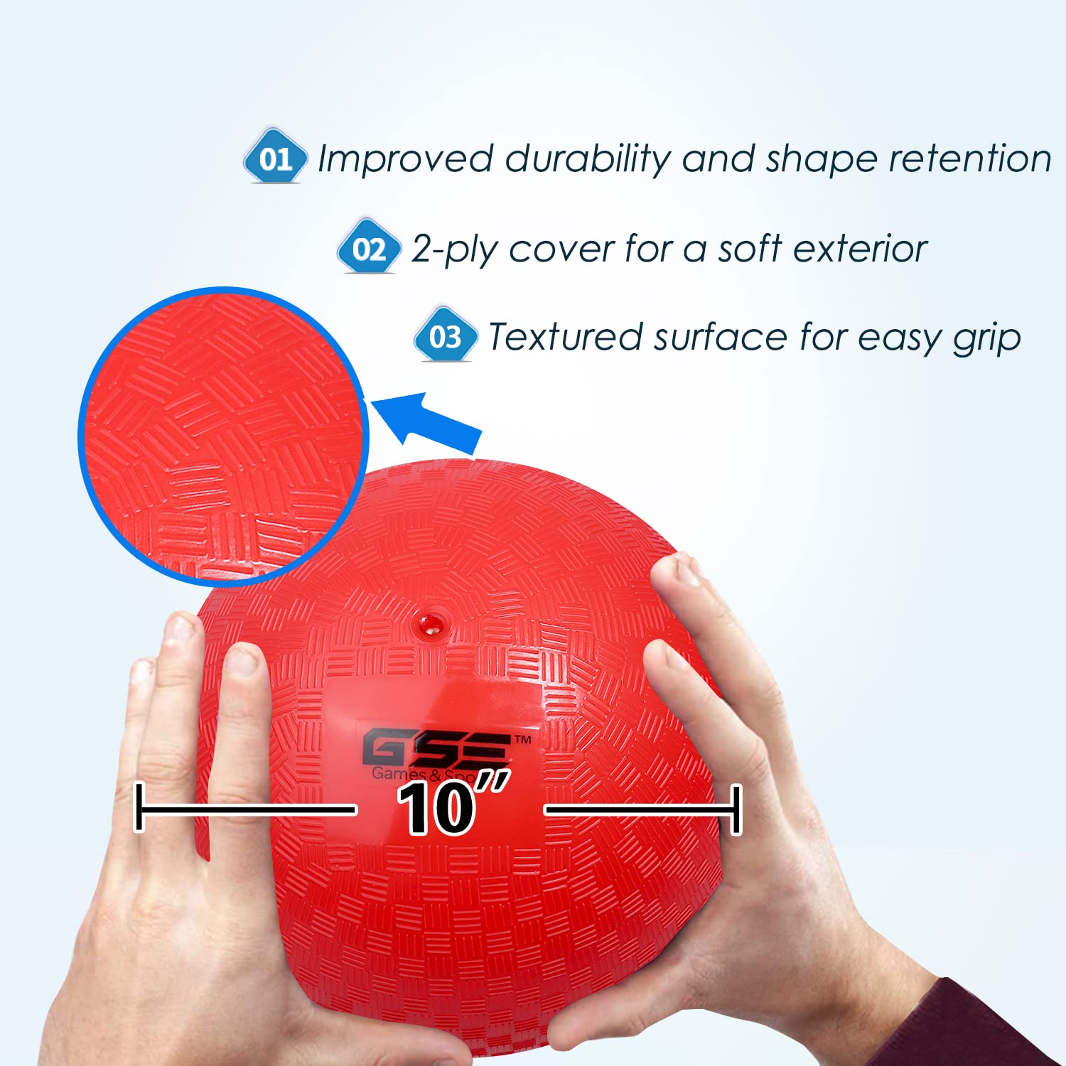 GSE Games & Sports Expert 10-Inch Red Inflatable Playground Ball for Kids and Adults