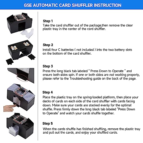GSE Games & Sports Expert 4-Deck Automatic Card Shuffler - Battery-Operated for Poker, Blackjack, UNO