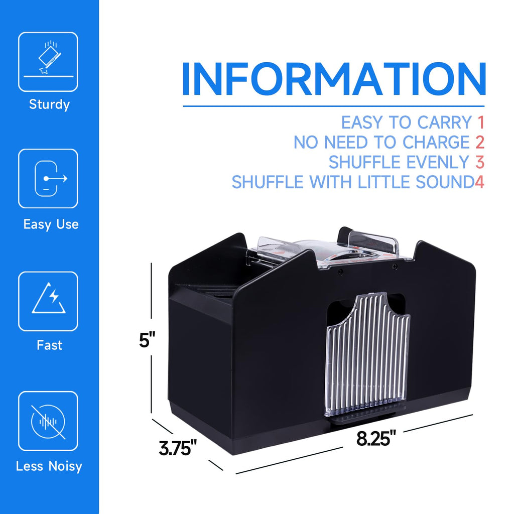 GSE Games & Sports Expert 4-Deck Automatic Card Shuffler - Battery-Operated for Poker, Blackjack, UNO