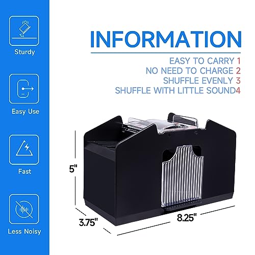 GSE Games & Sports Expert 4-Deck Automatic Card Shuffler - Battery-Operated for Poker, Blackjack, UNO