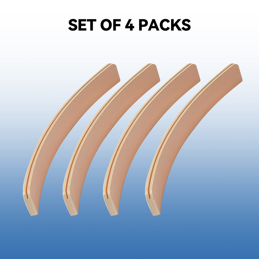 GSE Games & Sports Expert 4-Pack Wooden Card Holders – Curved 12.5-Inch Playing Card Racks for Bridge, Rummy, UNO & More
