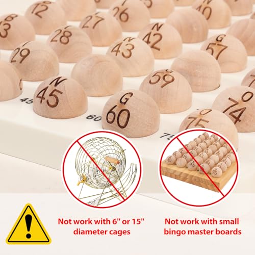 GSE Games & Sports Expert 7/8-Inch Solid Wood Bingo Balls – 75 Engraved Numbers Plus 2 Blanks