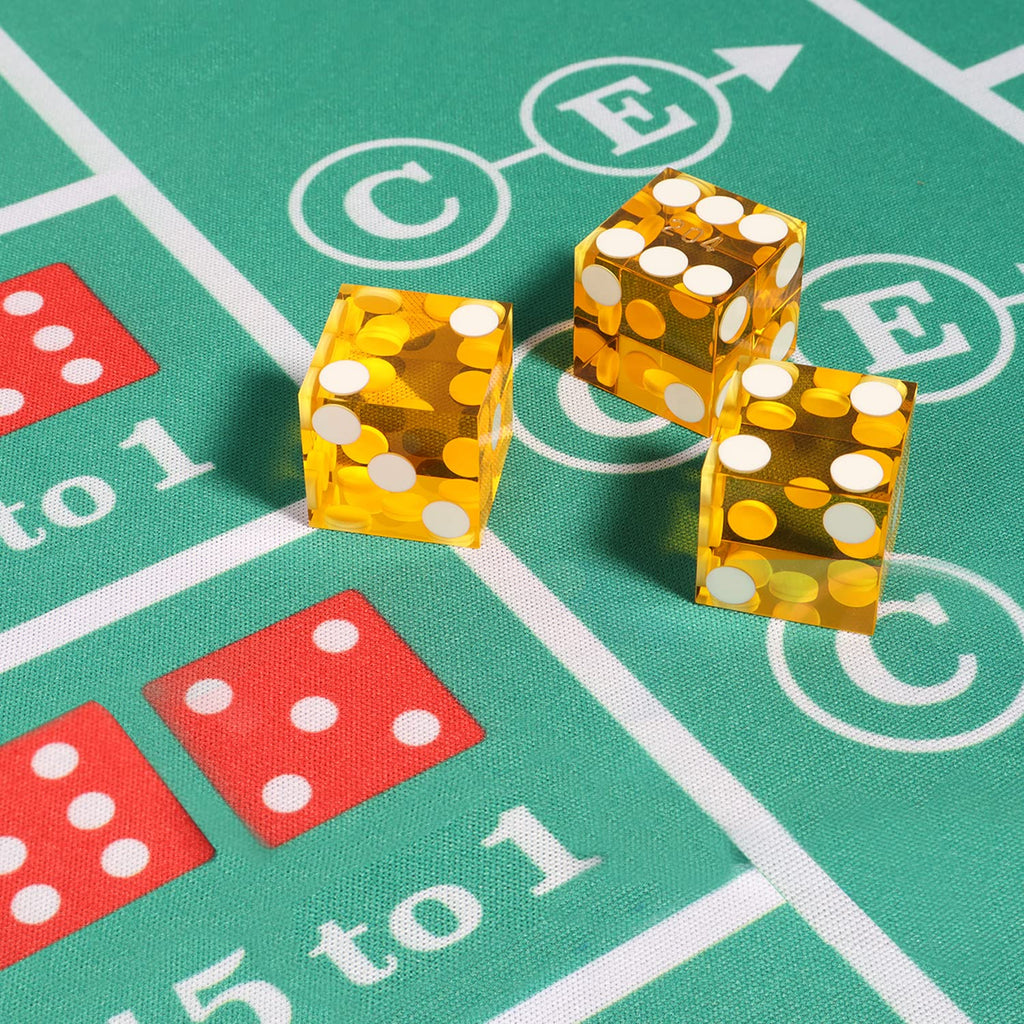 GSE Games & Sports Expert AAA Grade 19mm Pro Vegas Casino Craps Dice Set of 5 – Razor Sharp Edges, Serialized Numbers