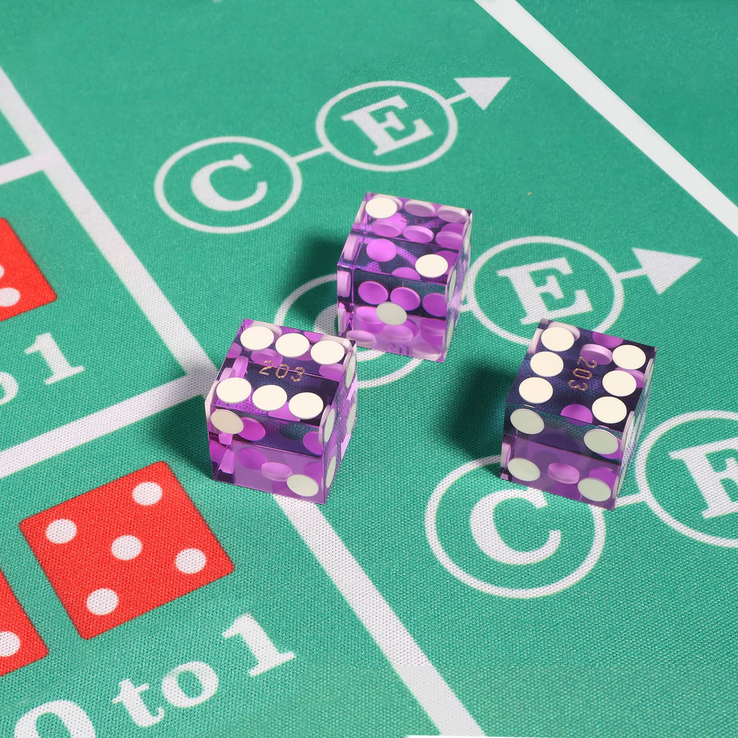 GSE Games & Sports Expert AAA Grade 19mm Pro Vegas Casino Style Craps Dice Set of 5 with Razor Sharp Edges & Serialized Numbers