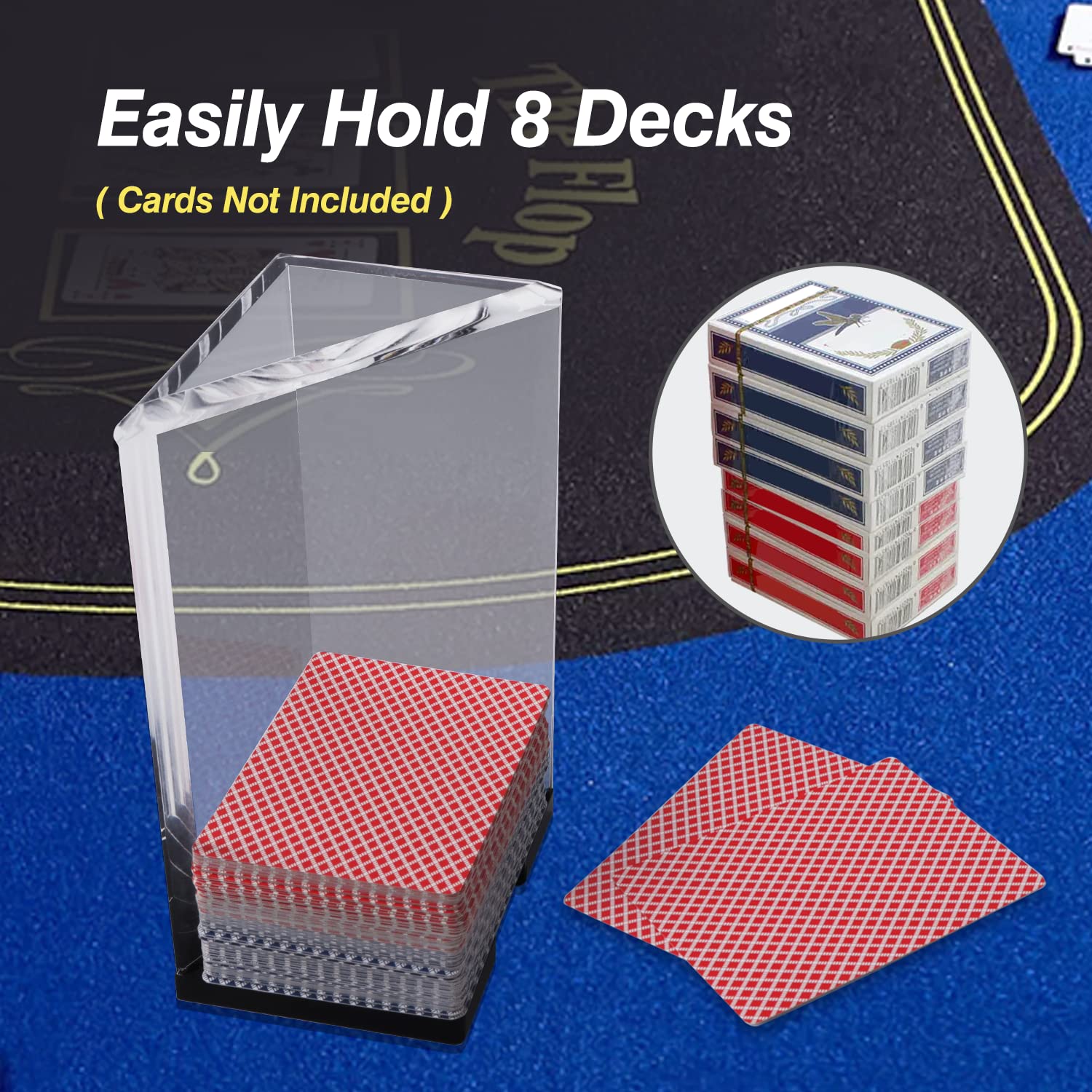 GSE Games & Sports Expert Acrylic Discard Tray – Casino Grade Discard Holder for Blackjack, Bridge & Poker, Holds 8 Decks