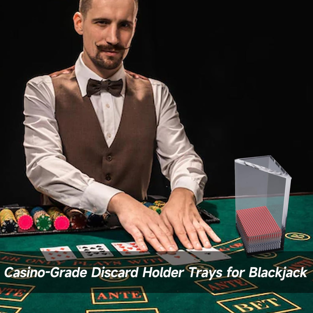 GSE Games & Sports Expert Acrylic Discard Tray – Casino Grade Discard Holder for Blackjack, Bridge & Poker, Holds 8 Decks