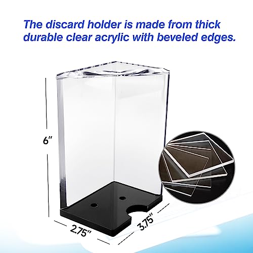 GSE Games & Sports Expert Acrylic Discard Tray – Casino Grade Discard Holder for Blackjack, Bridge & Poker, Holds 8 Decks