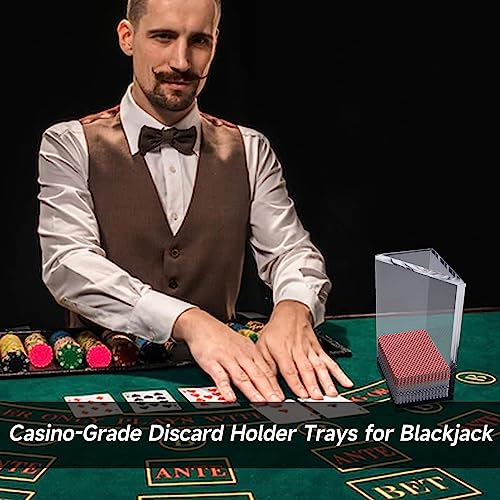 GSE Games & Sports Expert Clear Acrylic Discard Tray – Holds 6 Decks, Casino Grade for Blackjack & Bridge