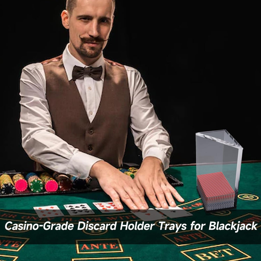 GSE Games & Sports Expert Clear Acrylic Discard Tray – Holds 6 Decks, Casino Grade for Blackjack & Bridge
