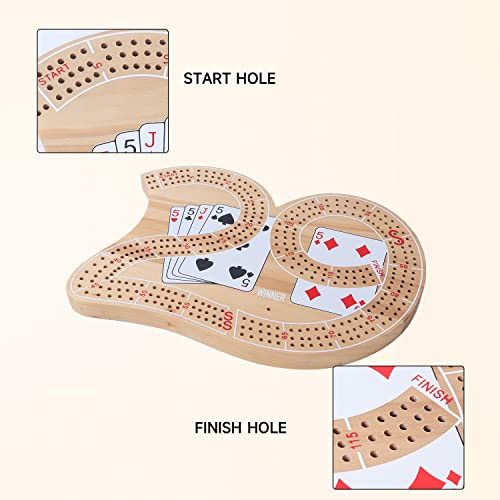 GSE Games & Sports Expert Wooden 3-Track 29 Cribbage Board – Classic Game for 2-3 Players