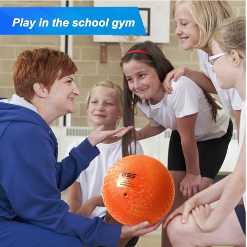 GSE Games & Sports Expert Yellow Inflatable Playground Ball (5, 7, 8.5, 10 Inch) - Durable PVC for Dodgeball, Kickball, Handball