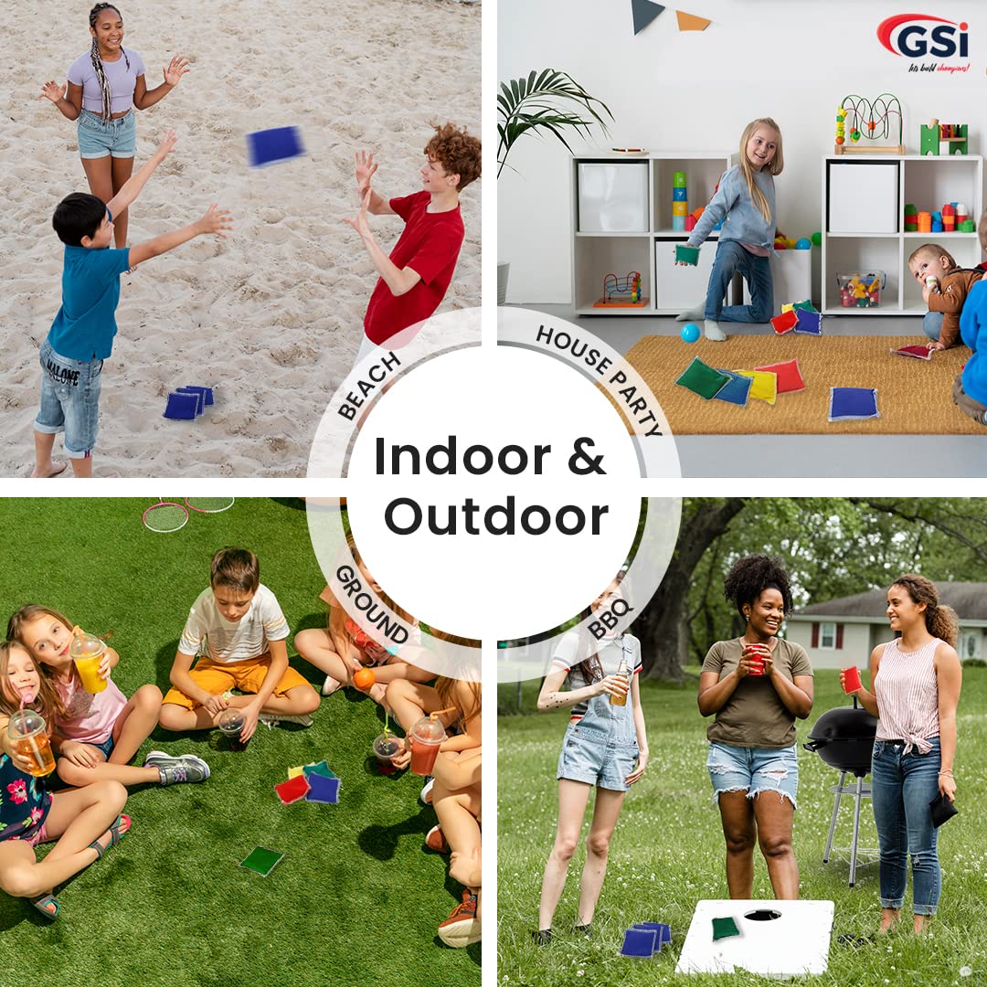 GSi 12-Pack Mini Bean Bags & 12-ft Play Parachute for Cooperative Games, PE, and Outdoor Fun