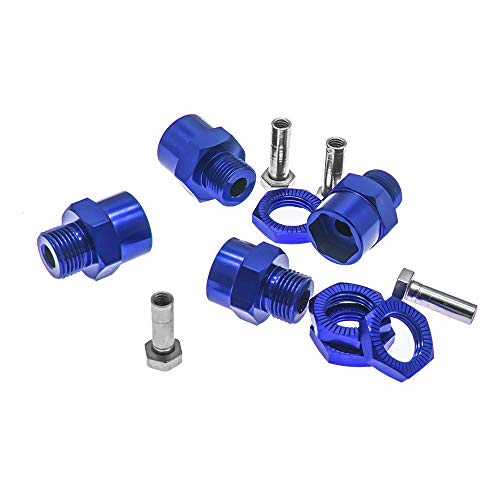 GTHELE 12mm to 17mm Wheel Hex Hub Adapter for 1/10 RC Cars - Dark Blue Aluminum Conversion Kit