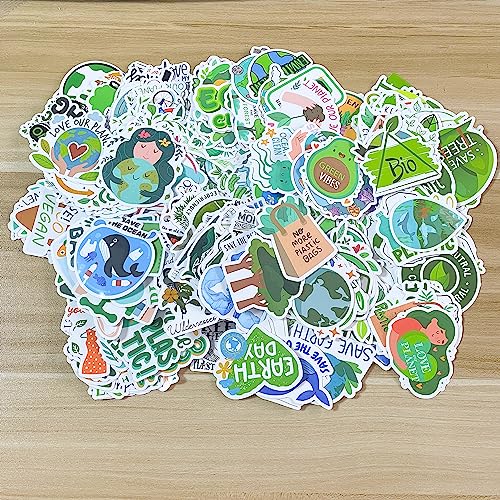 GTOTd 300 Pack Earth Day Vinyl Stickers - Waterproof Nature Decals for Laptops, Water Bottles, and More