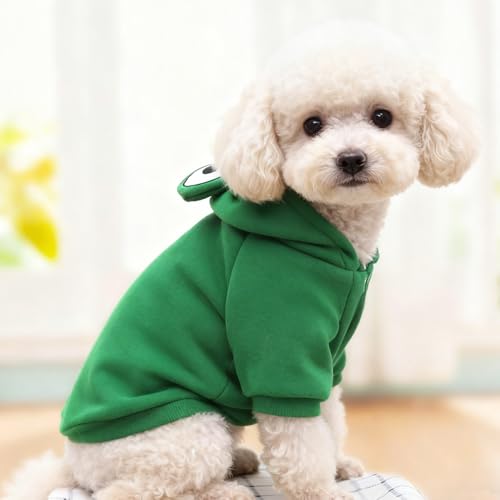 Guangte Dog Hoodie - Frog Shape Conjoined Costume, Warm Sweatshirt for Spring Autumn Winter, French Bulldog Poodle