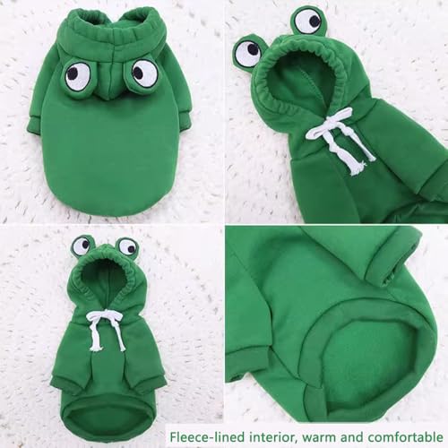 Guangte Dog Hoodie - Frog Shape Conjoined Costume, Warm Sweatshirt for Spring Autumn Winter, French Bulldog Poodle