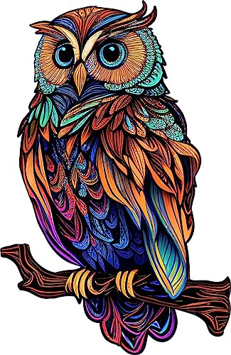 GuDoQi Wooden Owl Puzzle – 150 Piece Unique Shape Animal Jigsaw for Adults
