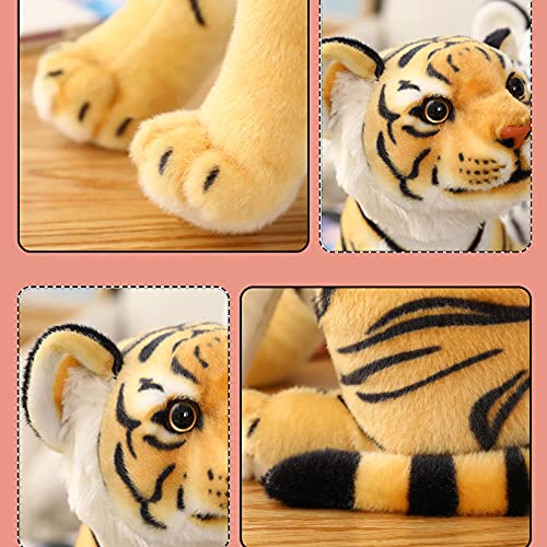 GUDVES White Tiger Plush Toy – 7.8" Lifelike Stuffed Animal by Tiger Tale Toys