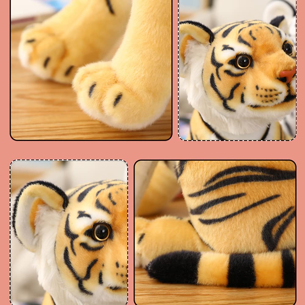 GUDVES White Tiger Plush Toy – 7.8" Lifelike Stuffed Animal by Tiger Tale Toys