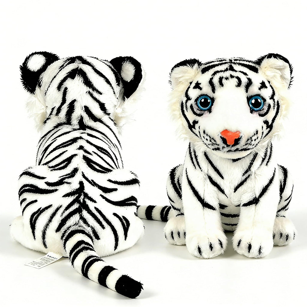 GUDVES White Tiger Plush Toy – 7.8" Lifelike Stuffed Animal by Tiger Tale Toys