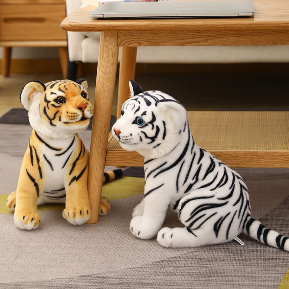 GUDVES White Tiger Plush Toy – 7.8" Lifelike Stuffed Animal by Tiger Tale Toys