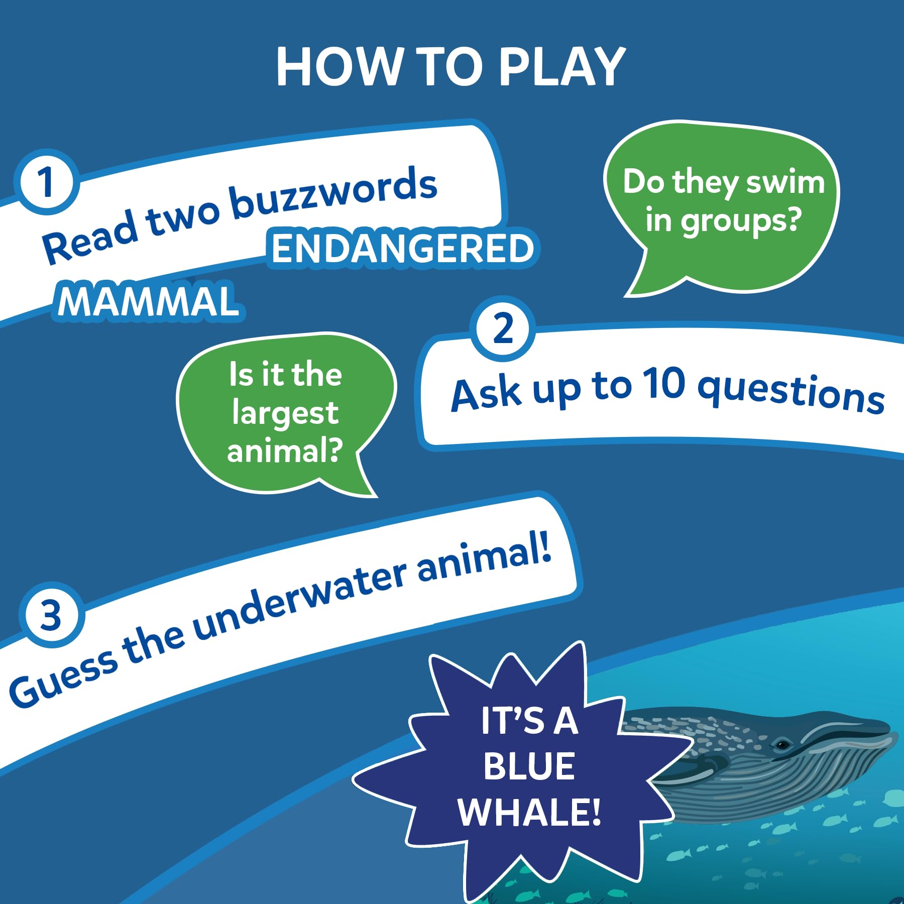 Guess in 10 Underwater Animals Card Game by Skillmatics – Fun Trivia for Families and Kids