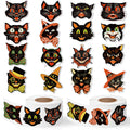 GUjianzhi 1000-Piece Vintage Black Cat Stickers - Funny Cute Meme Decals for Halloween, Christmas, Scrapbooking, and DIY Crafts