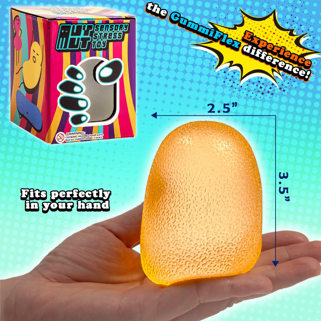 GummiFlex Mega Sensory Stress Toy – 3.5" High-Density Gel Fidget, Yellow