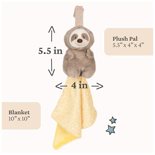 GUND Baby Lil’ Luvs Reese Sloth Tuck-Away Lovey – Plush Toy with Hidden Security Blanket