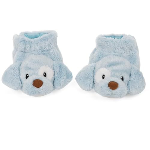 GUND Baby Spunky Puppy Rattle Booties – Blue Plush Infant Shoes with Gentle Rattle, Machine Washable