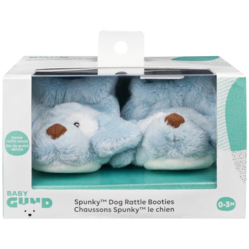 GUND Baby Spunky Puppy Rattle Booties – Blue Plush Infant Shoes with Gentle Rattle, Machine Washable