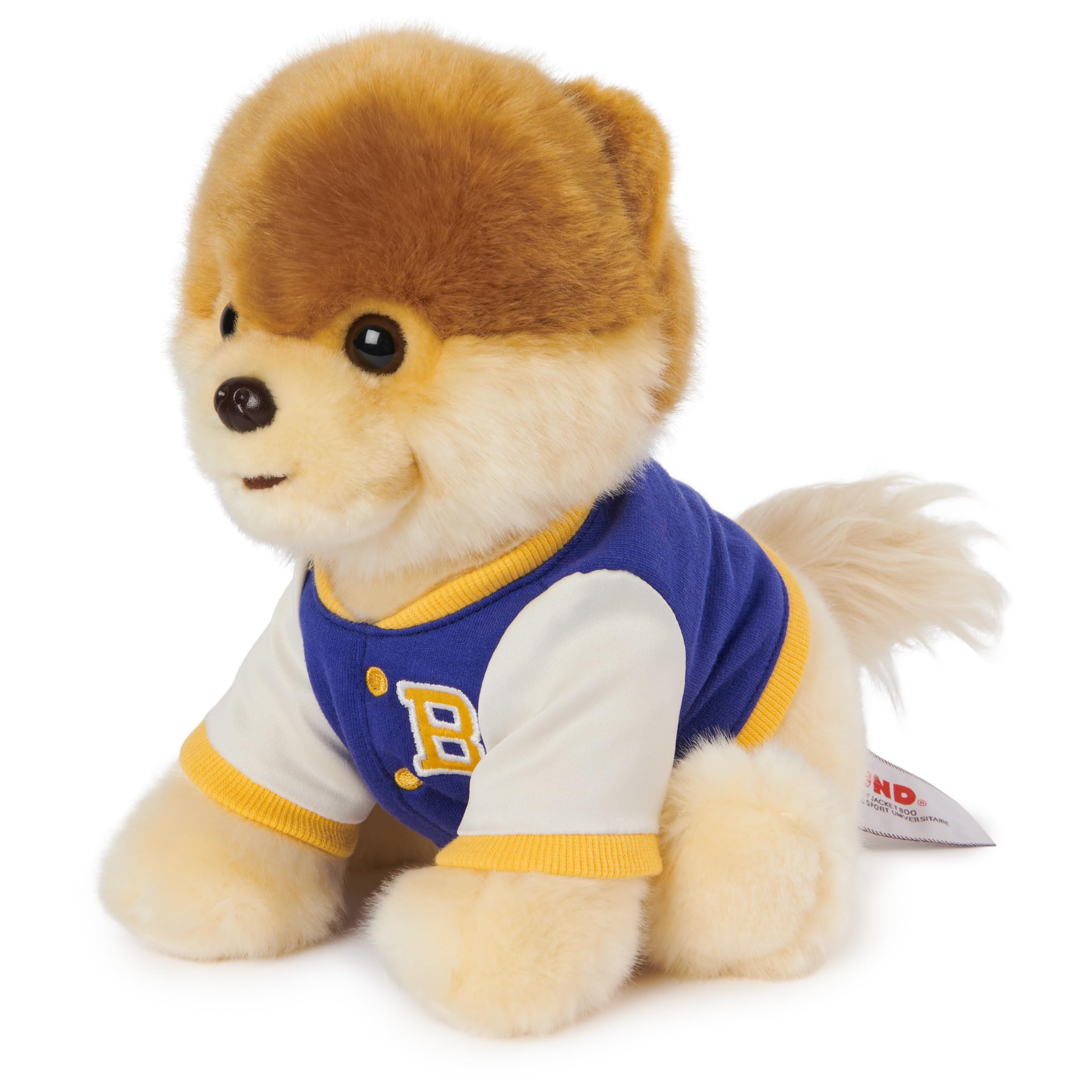 GUND Boo Varsity Jacket Plush – 9-Inch Soft Pomeranian Stuffed Animal, Ages 1+
