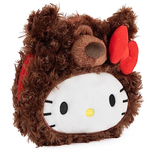 GUND Hello Kitty Philbin Plush Pouch – 5.5 Inch Teddy Bear Zipper Pouch, Brown