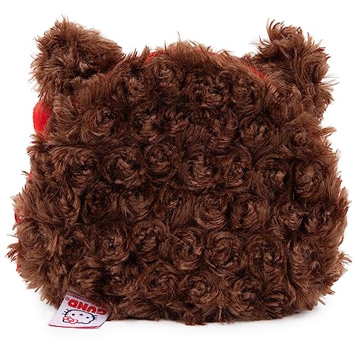 GUND Hello Kitty Philbin Plush Pouch – 5.5 Inch Teddy Bear Zipper Pouch, Brown