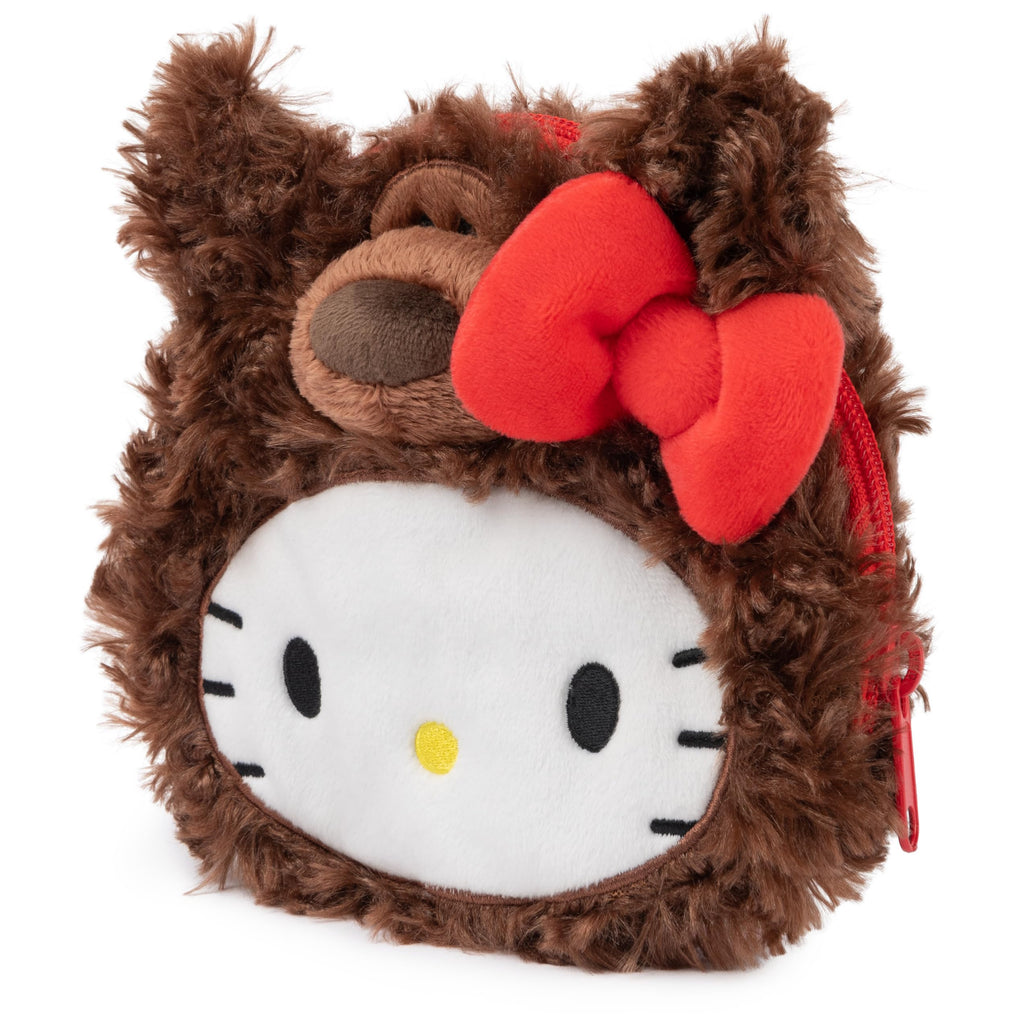 GUND Hello Kitty Philbin Plush Pouch – 5.5 Inch Teddy Bear Zipper Pouch, Brown