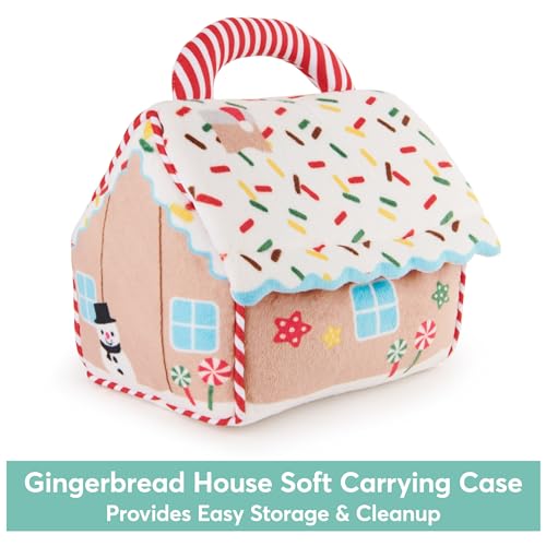 GUND My First Gingerbread House 5-Piece Sensory Playset – Plush Toys with Crinkle, Squeaker & Rattle for Babies