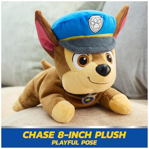 GUND PAW Patrol Chase Lounging Plush Toy – Weighted 8" Sensory Stuffed Animal for Ages 1+