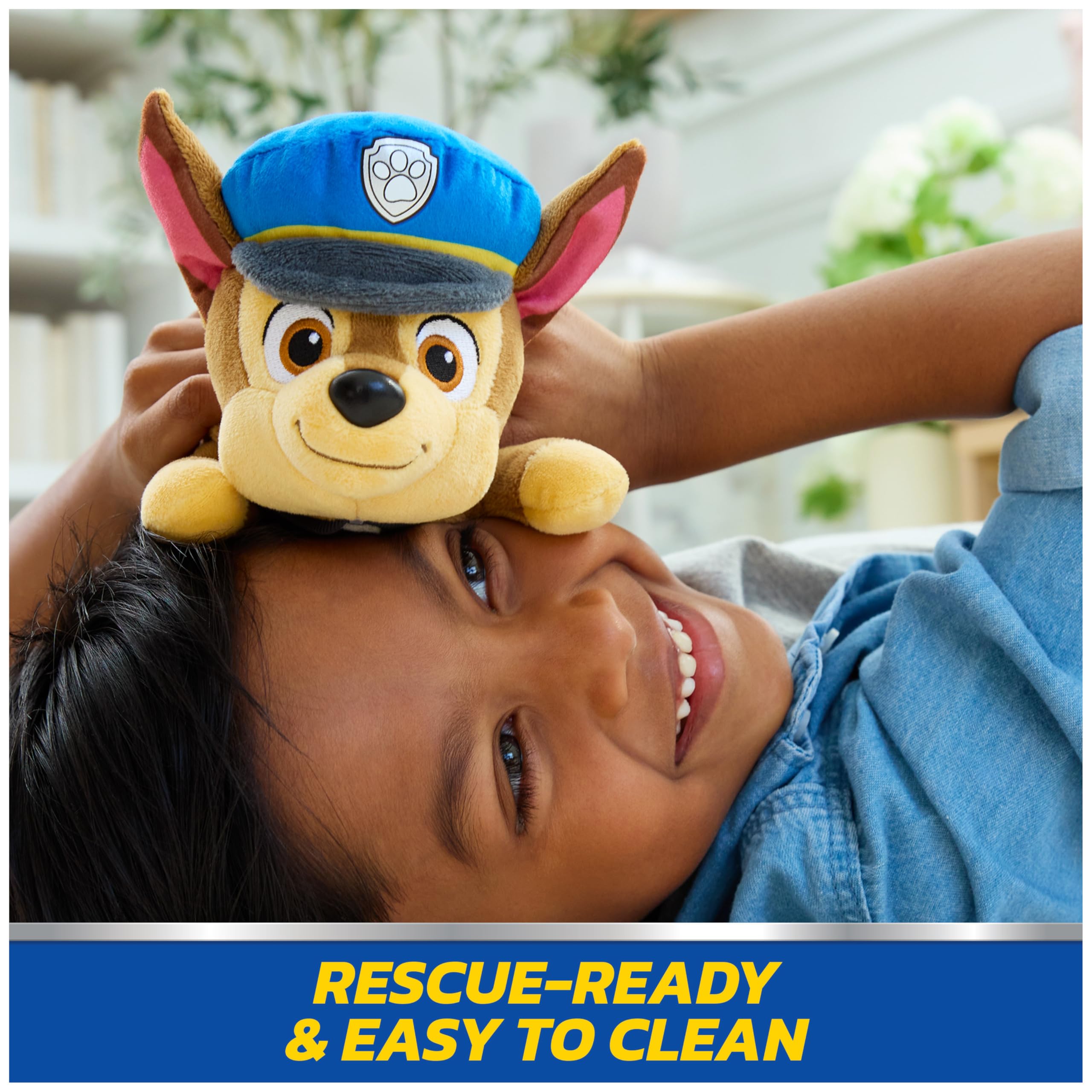 GUND PAW Patrol Chase Lounging Plush Toy – Weighted 8" Sensory Stuffed Animal for Ages 1+
