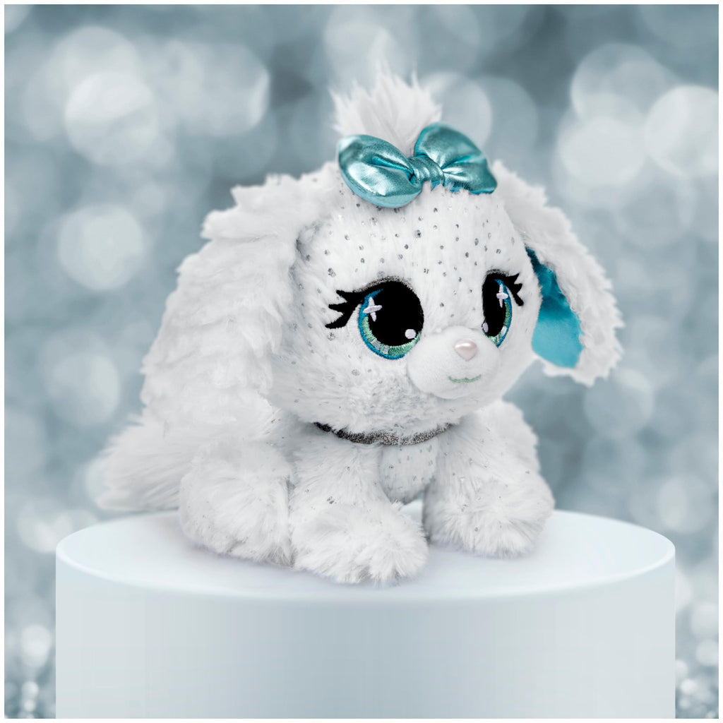 GUND P.Lushes Bianca Blings Designer Plush Dog – 6 Inch Sparkly White & Blue Fashion Pet