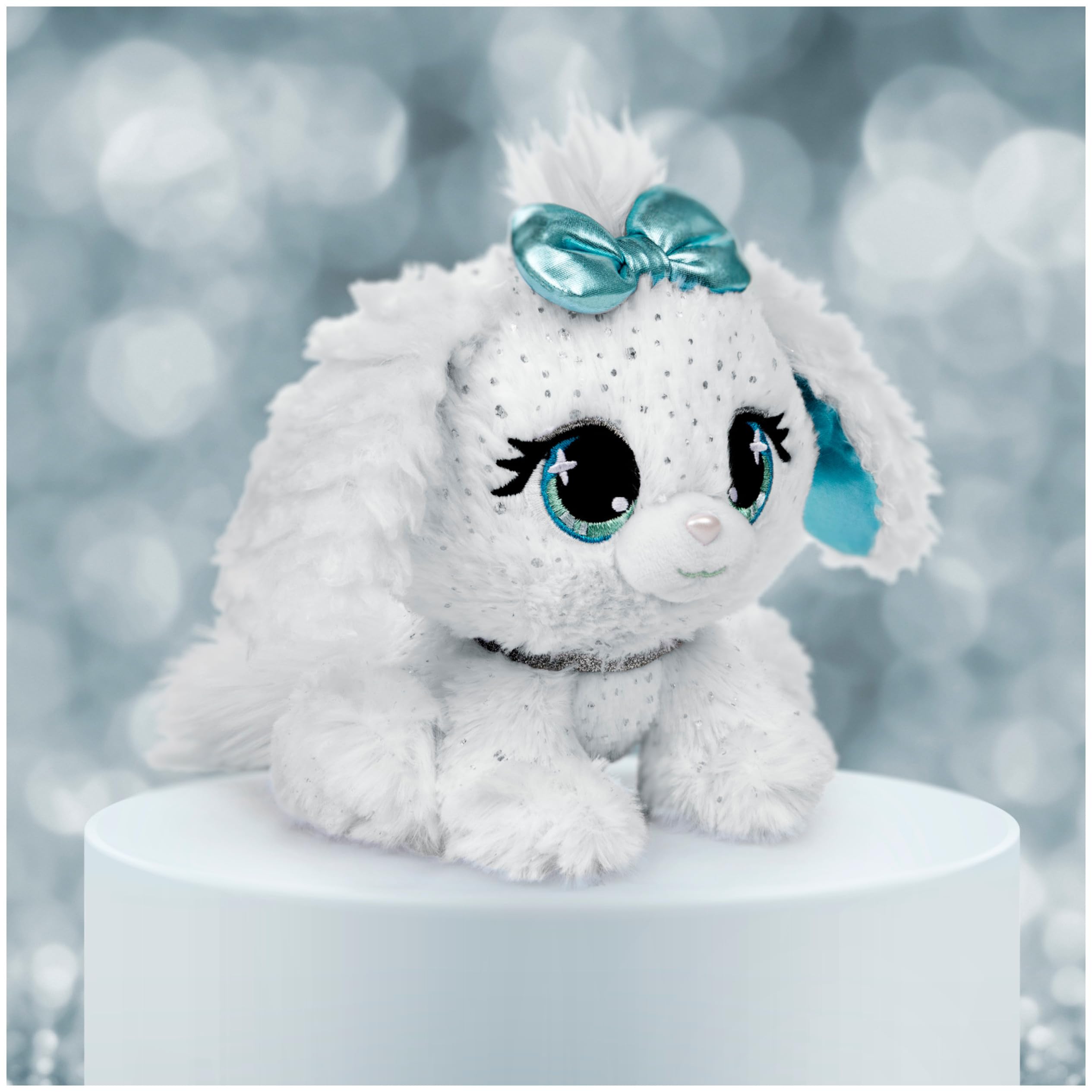 GUND P.Lushes Bianca Blings Designer Plush Dog – 6 Inch Sparkly White & Blue Fashion Pet