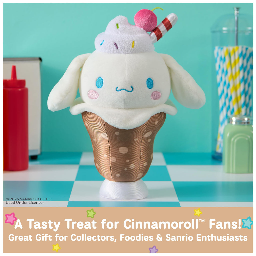 GUND Sanrio Cinnamoroll Root Beer Float Plush – 8-Inch Collectible Stuffed Animal, Ages 1+