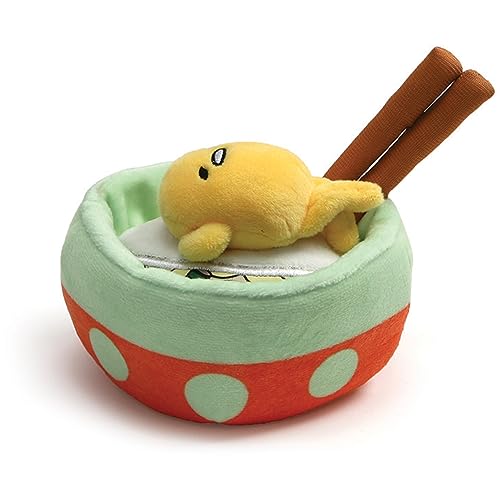 GUND Sanrio Gudetama Plush: Lazy Egg in Ramen Bowl, 4.5-Inch Soft Stuffed Toy for Ages 1+