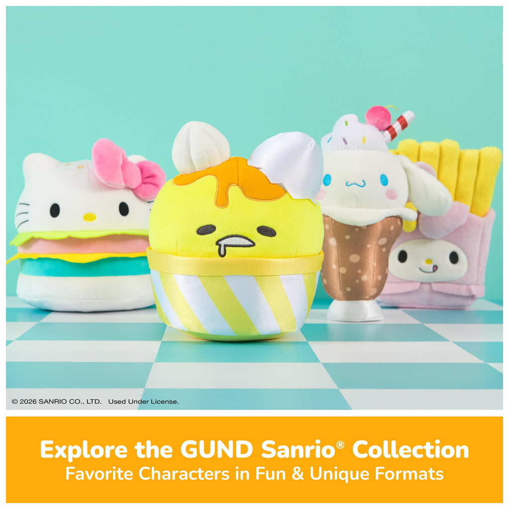 GUND Sanrio Spicy Gudetama Plush Toy – 5 Inch Lazy Egg with Chili Pepper, Soft & Surface-Washable for Ages 1+