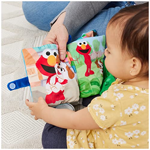 GUND Sesame Street Elmo & Tango Furry Friends Soft Book - Sensory Plush Toy, Blue, 6"