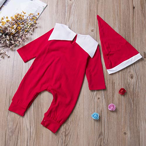 Gureui Baby Elf Christmas Outfit – Unisex Long Sleeve Onesie with Hat