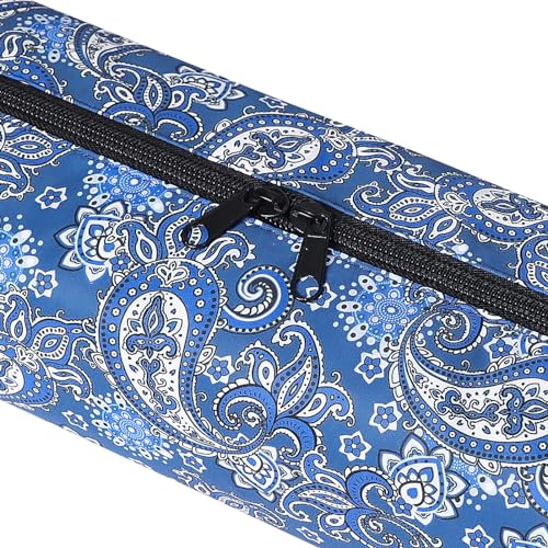 GUSTARIA Empty Mahjong Tile Bag – Thickened Blue Printed Carrying Case for 1.2 Inch Standard American Tiles