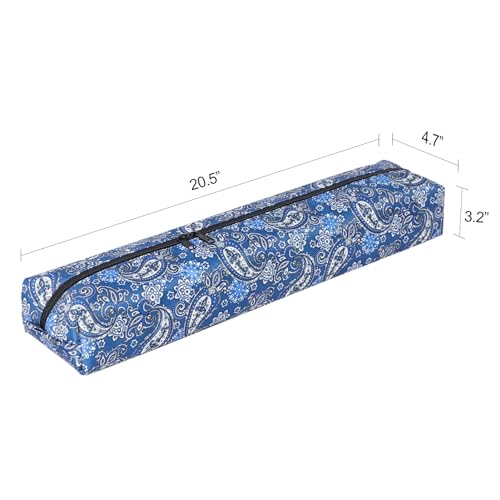 GUSTARIA Empty Mahjong Tile Bag – Thickened Blue Printed Carrying Case for 1.2 Inch Standard American Tiles
